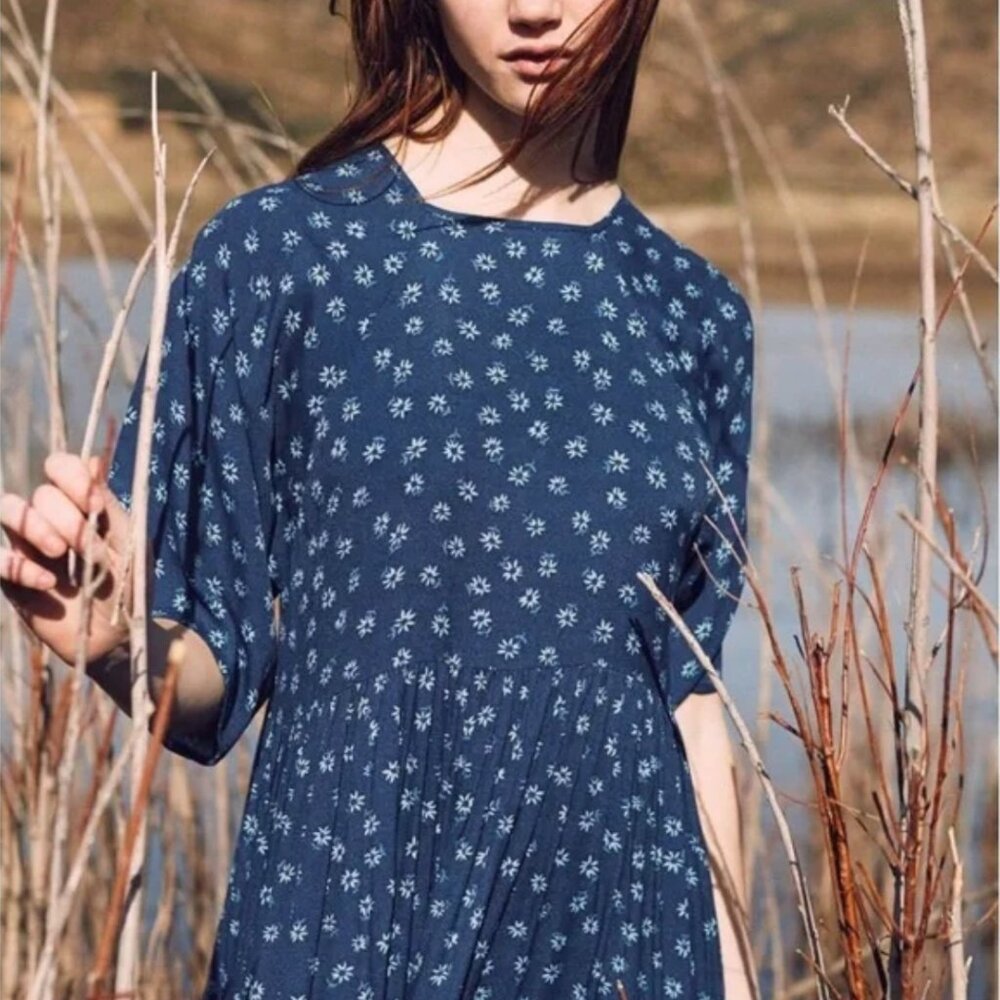 Christy Dawn Theo Dress in Blue Floral Print